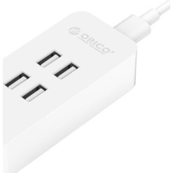 ORICO 4-Port Mini Desk USB Charger with Fast Charging Technology for iPhone 7/7Puls/6S/6S P/5SE/ iPad/LG/Samsung/HTC - White ( DCV-4U )