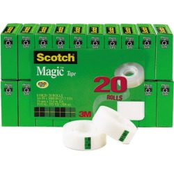 Scotch 810K20 Magic Office Tape Value Pack, 3/4' x 1000', 1' Core, Clear