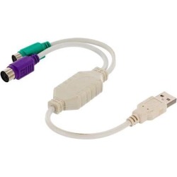 axGear Dual PS/2 to USB Converter Cable Convert PS2 Keyboard Mouse to USB Adapter