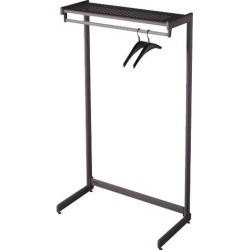 Quartet 20214 48' Wide Single-Side Garment Rack w/Shelf, Powder Coated Textured Steel, Black