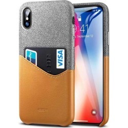 ESR iPhone Xs Case, iPhone X Case, iPhone Xs/X Wallet Case, Soft Fabric + Premium PU Leather Case with ID & Card Holder Slot for Apple iPhone.