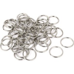 50pcs 28mm Dia Silver Tone Metal Split Ring Key Keychain Keyring