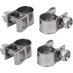 8mm-10mm 304 Stainless Steel Screw Mounted Adjustable Pipe Hose Clamps 4pcs