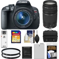 Canon EOS Rebel T5i Digital SLR Camera & EF-S 18-55mm IS STM Lens with EF 75-300mm III Lens + 32GB Card + Battery + Case + UV Filters + Kit