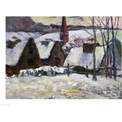 Posterazzi BALXIR74586LARGE Breton Village Under Snow 1894 Poster Print by Paul Gauguin - 36 x 24 in. - Large