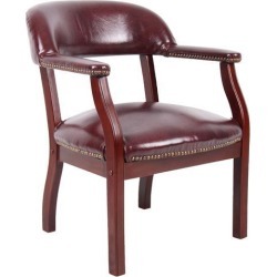 Boss Office Supplies B9540-BY Ivy League Executive Captain's Chair in Vinyl, Burgundy