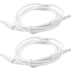 Unique Bargains 3.3ft Long Black 3.5mm Jack Audio Extension Cable Cord Lead Male to Male 2 Pcs
