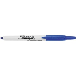 Sharpie 32703 Retractable Permanent Marker, Fine Point, Blue