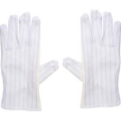 Anti Static Gloves Full Finger Labor Non-slip Glove for Electronics 230x90mm White 3 Pairs