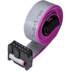 IDC Wire Flat Ribbon Cable FC/FC Connector A-type 10Pins 2.54mm Pitch 50cm Length Gray