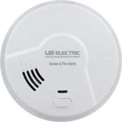 Universal Security 2-in-1 Smoke Detector + Fire Alarm AC Wired w/ Battery Backup