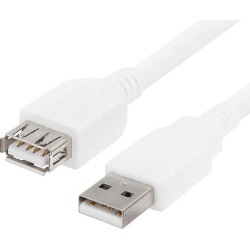 Cmple - USB 2.0 Extension Cable A Male To A Female Extension Cable - 6 Feet White