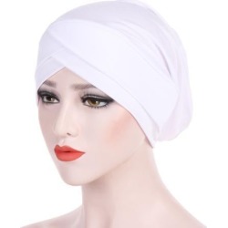 Silk Beanie Hat Scarf Chemo Cap Turban Headwear Sleep Hair Wrap Night Bonnet White