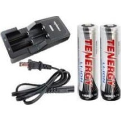 Universal Lithium Ion Battery Charger + 2-Pk 18650 3.7 Volt Lithium Ion Button Top Batteries with PCB Protection (2600 mAh)