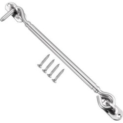 7.9' Cabin Hook Eye Latch Gate Door Swivel Window Door Hook Stainless Steel with Mounting Screws 1pcs