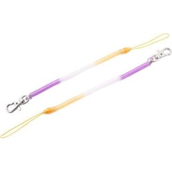 Stretchy Spring Strap Key Chain Mobile Phone Rope Lobster Clasp Buckle 2 Pcs
