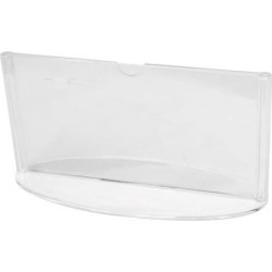Unique Bargains Unique Bargains 15cm x 7.5cm Oval Shape Base Brochure Rectangle Table Display Holder Clear