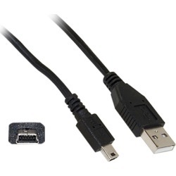 Cable Wholesale USB Type A Male / Mini-B Male Cable 5 Pin 1 ft - Black
