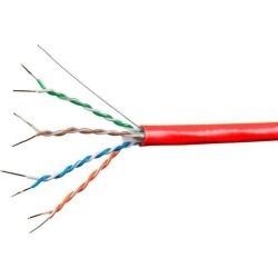 Monoprice Cat6A Ethernet Bulk Cable - 1000 feet - Red Solid, 550Mhz, UTP, CMP, Plenum, Pure Bare Copper Wire, 10G, 23AWG - Entegrade Series