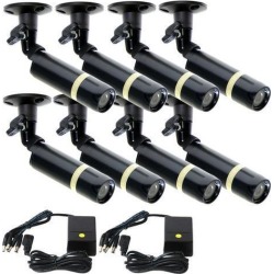 VideoSecu 8 Pack Bullet Indoor Weatherproof Outdoor Security Camera Built-in Sony CCD 3.6mm Wide View Angle Lens 480TVL with 2x 4CH Power Supply for