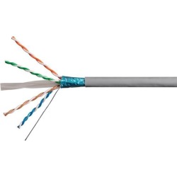 Monoprice Cat6A Ethernet Bulk Cable - Network Internet Cord - Solid, 550Mhz, FTP, CMR, Riser Rated, Pure Bare Copper Wire, 10G, 23AWG, No Logo.