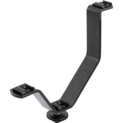 Global Bargains Metal Universal V Shaped Flashlight Hot Shoe SLR Camera Bracket Holder Black