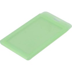 Company Plastic Water Resistant Vertical Name Badge Card Holder Clear Green