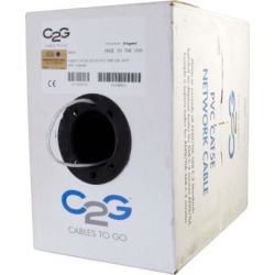 C2G 56013 Cat5e Bulk Cable - Unshielded Ethernet Network Cable with Solid Conductors, Riser CMR-Rated, TAA Compliant, White (1000 Feet, 304.8.