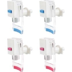 Red and Blue Water Cooler Faucet Plastic Water Dispenser Clean Spigot Fits Ro System Adaptor Hot Cold Water Faucet Tap Replacement 4pcs
