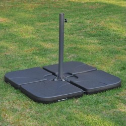 Outsunny 4pc Portable Umbrella Base Weights Garden Parasol Base Outdoor Patio Umbrella Stand Holder Weights, Black