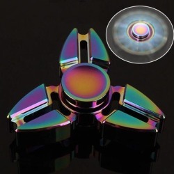 Rainbow EDC Tri Fidget Hand Spinner Focus Desk Toys Stocking Stuffer Kids/Adult