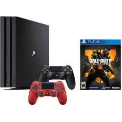 PlayStation 4 Call of Duty Black Ops IIII and 4K HDR PlayStation 4 Pro 1 TB Console with Extra Magma Red Dualshock 4 Wireless Controller (Split-Screen