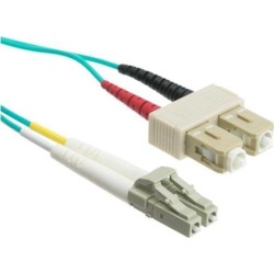 10 Gigabit Aqua Fiber Optic Cable, LC / SC, Multimode, Duplex, 50/125, 7 meter (22.9 foot)