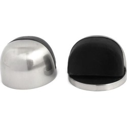 2 Pcs Household Round Base Rubber Buffer Alloy Floor Mounted Door Stop Stopper