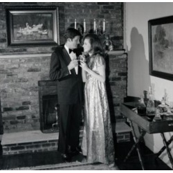 Posterazzi SAL2555787 Couple Standing in the Living Room Face to Face Black & White Poster Print - 18 x 24 in.