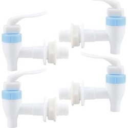Blue Water Cooler Faucet Home Plastic Water Dispenser Clean Spigot Fits Adaptor Hot Cold Water Faucet Tap Replacement 4pcs
