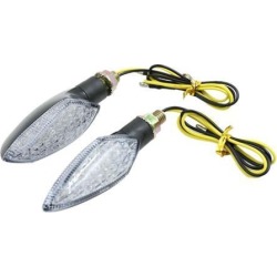 Pair Black Shell Universal Motorcycle Turn Yellow Halogen Signal Light DC 12V