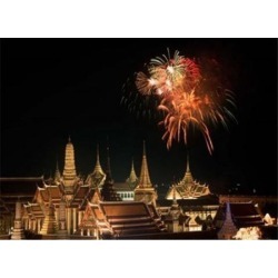 Emerald Palace During Commemoration of King Bumiphol's 50th Anniversary, Thailand Print by Russell Gordon