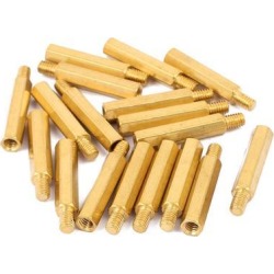 M4x25mm+6mm Male to Female Brass Spacer Hexagonal PCB Standoff Pillar 18pcs