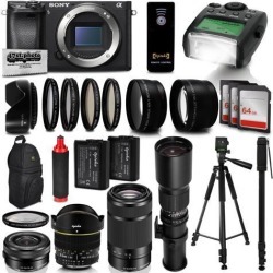 Sony Alpha a6300 Mirrorless Black Digital Camera with 16-500mm Zoom Lens Kit