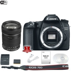 Canon EOS 70D DSLR Camera (Body Only) (International Model) with 18-135mm STM Lens Kit