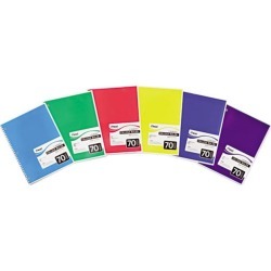 Mead 05512 Spiral Bound Notebook, College Rule, 8 x 10-1/2, White, 1 Subject 70 Sheets/Pad