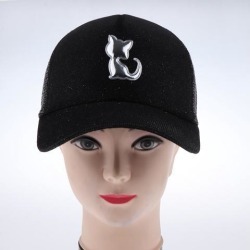 Trucker Hat Mesh Baseball Cap Adjustable Solid Women Men Hats Caps Black
