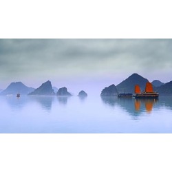 Posterazzi DPI1795157 Halong Bay Vietnam Poster Print by Carson Ganci, 18 x 10