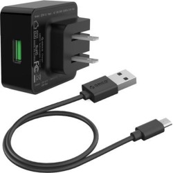 ORICO Quick Charge 3.0 18W USB Wall Charger for Nexus 6, Galaxy S6/S6 Edge/Note 4/Note Edge, HTC One M8/M9, Sony Xperia Z3/Z2 and More - Black