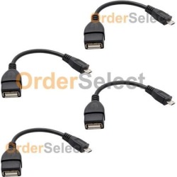 4 USB Micro B to A OTG Cable for Phone Kyocera DuraForce DuraXE Hydro Reach View