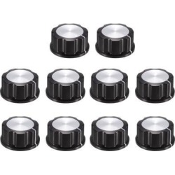 10Pcs Speaker Control Knob Power Amplifier Knob 33mm Dia. Rotary Knobs for 6mm Dia. Shaft Potentiometer
