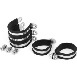 Unique Bargains 38mm 304 Stainless Steel EPDM Rubber Lined P Clips Hose Pipe Clamp 5pcs