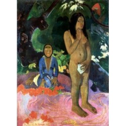 Posterazzi SAL2621826 Parau Na Te Varua Ino Words of the Devil Paul Gauguin 1848 1903 French National Gallery of Art Washington DC Poster Print.
