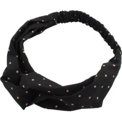 Exercise Yoga Cloth Dot Pattern Sports Headband Headwraps Scarf Sweatband Black
